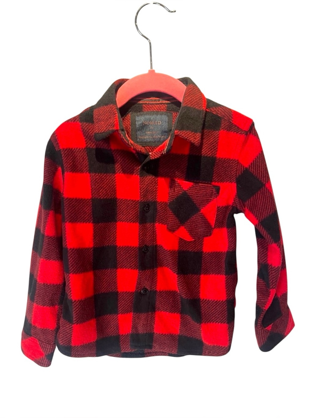 Nomad Toddler’s Fleece Button Down Shirt Size 3T Buffalo Plaid Buffalo Check